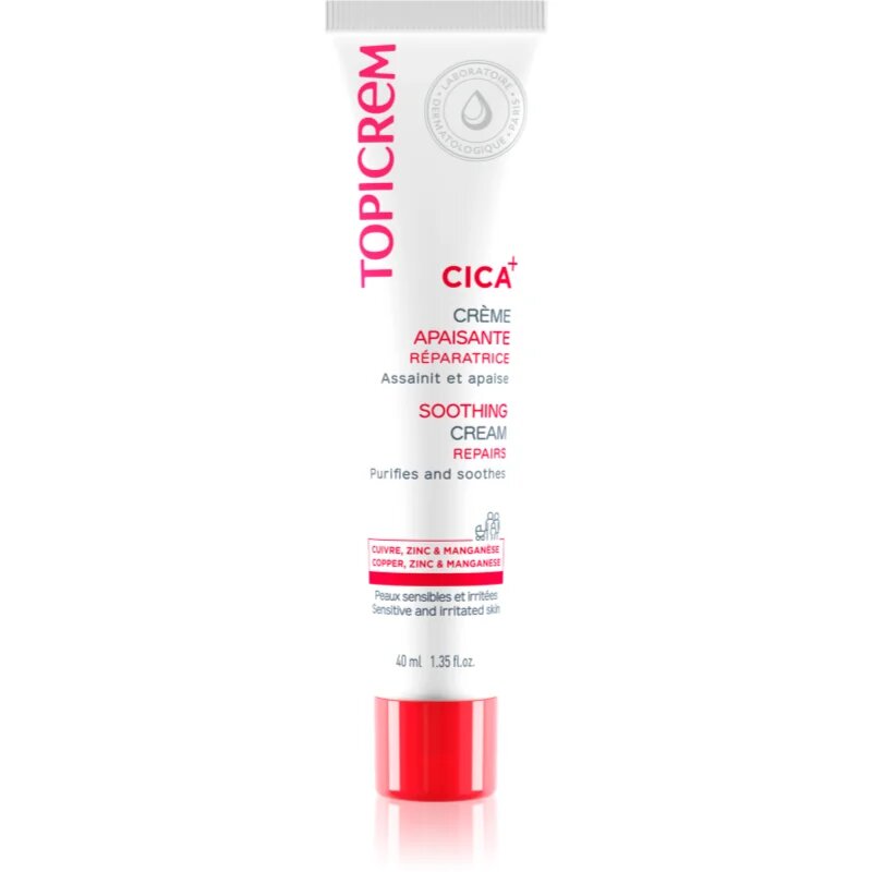 Topicrem CICA Soothing Cream интензивен възстановяващ крем за раздразнена кожа 40 мл.
