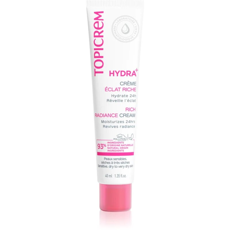 Topicrem Hydra+ Rich Radiance Cream интензивен хидратиращ гел дневен 40 мл.