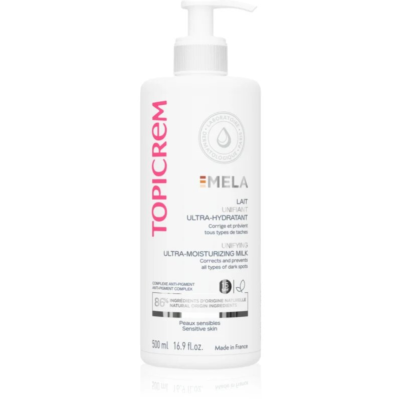 Topicrem MELA Unifying Ultra-Moisturizing Milk SPF15 хидратиращо мляко против пигментни петна SPF 15 500 мл.