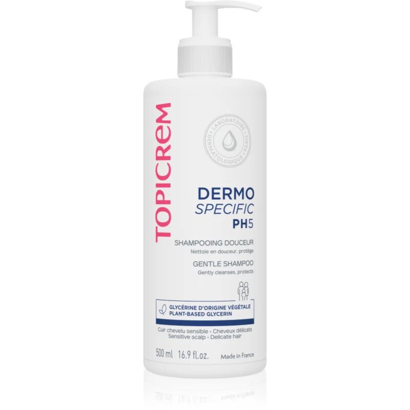 Topicrem PH5 Gentle Shampoo деликатен шампоан за ежедневна употреба за чувствителна кожа на скалпа 500 мл.