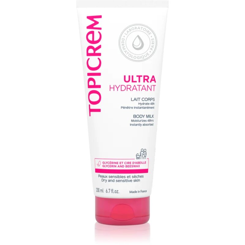 Topicrem UH BODY Ultra-Moisturizing Body Milk дълбоко хидратиращо мляко за тяло за суха и чувствителна кожа 200 мл.