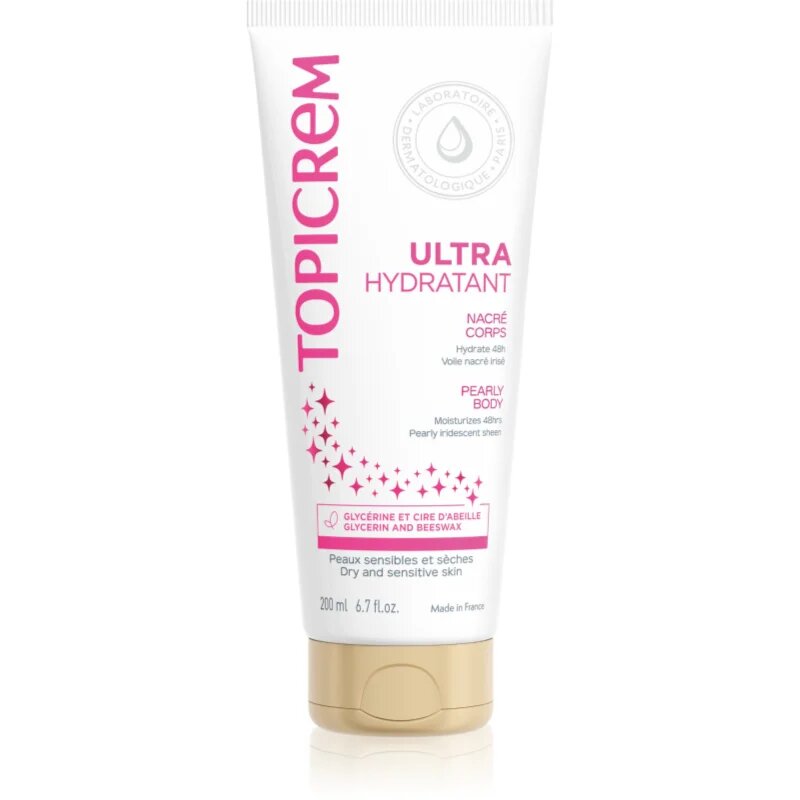 Topicrem UH BODY Ultra-Moisturizing Pearly Body лосион за тяло за чувствителна кожа перлен блясък 200 мл.