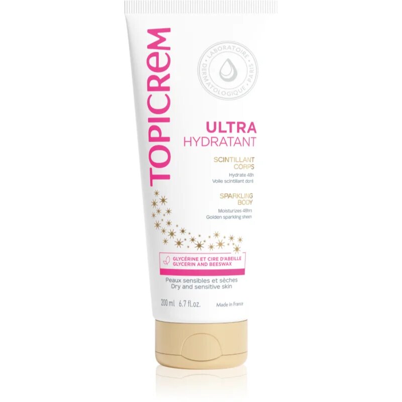 Topicrem UH BODY Ultra-Moisturizing Sparkling Body интензивно хидратиращо мляко за тяло с блясък 200 мл.