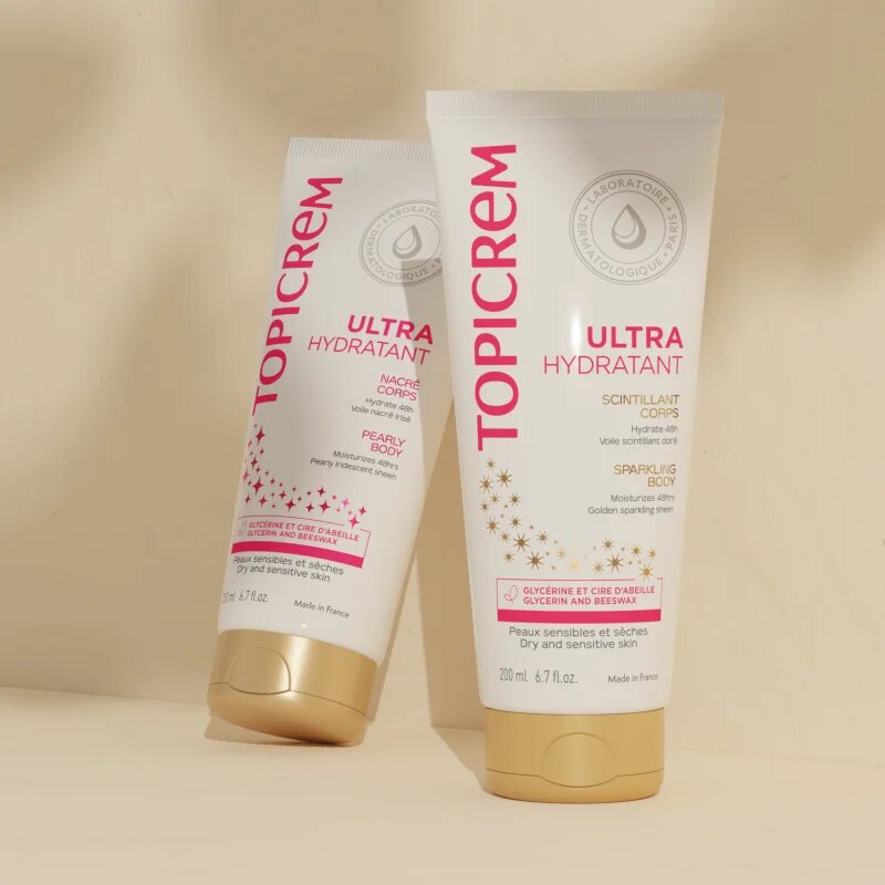 Topicrem UH BODY Ultra-Moisturizing Sparkling Body интензивно хидратиращо мляко за тяло с блясък 200 мл.