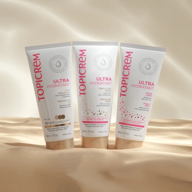 Topicrem UH BODY Ultra-Moisturizing Sparkling Body интензивно хидратиращо мляко за тяло с блясък 200 мл.