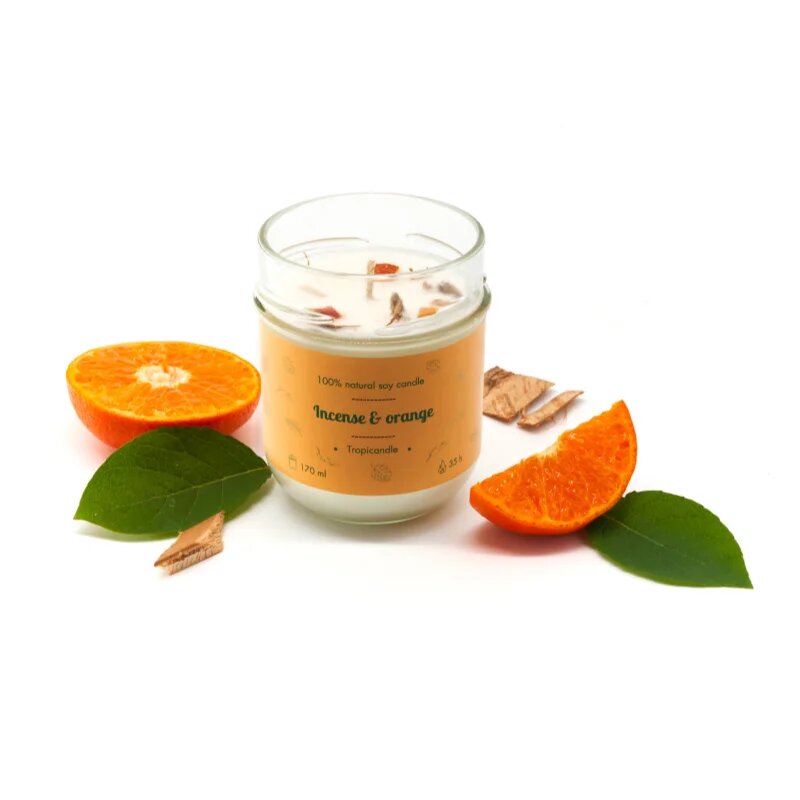 Tropicandle Incense & Orange ароматна свещ 170 мл.
