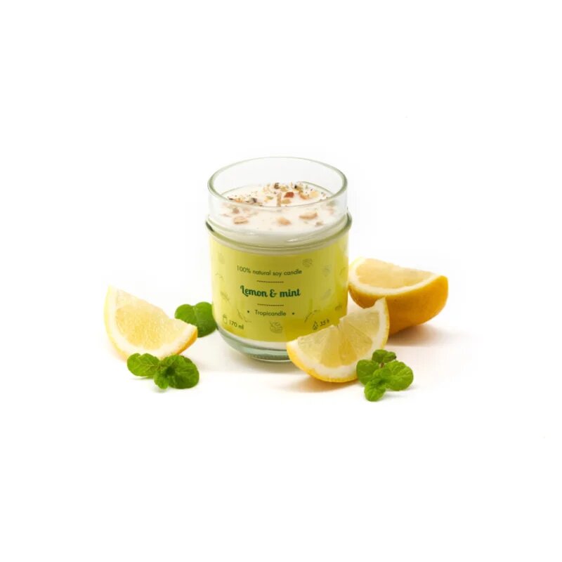 Tropicandle Lemon & Mint ароматна свещ 170 мл.