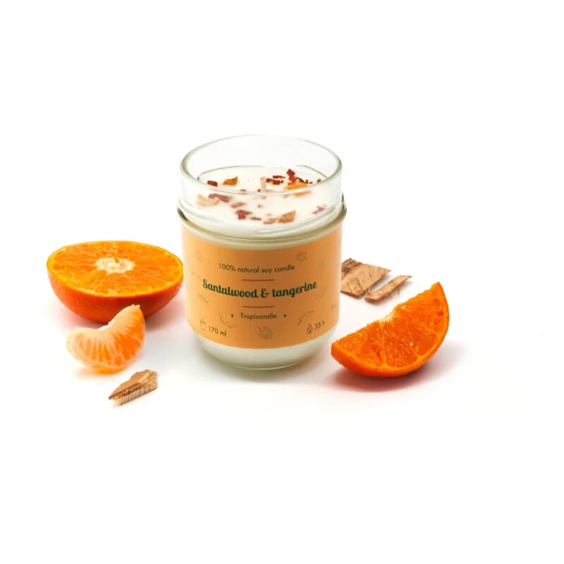Tropicandle Santalwood & Tangerine ароматна свещ 170 мл.