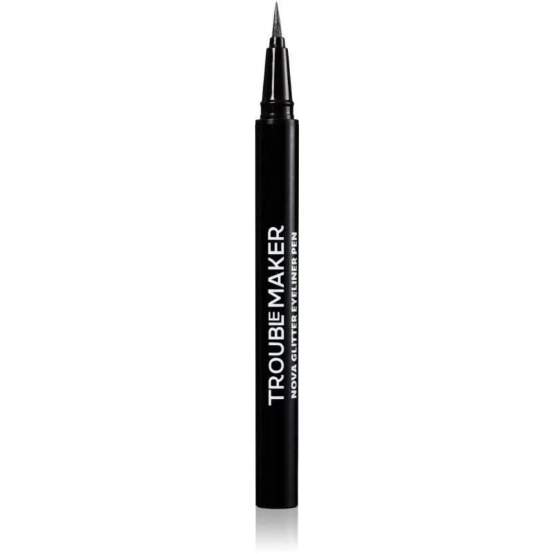 Trouble Maker Nova Glitter Liquid Eyeliner Pen очна линия с блестящи частици цвят Black Hole Black 0.5 мл.