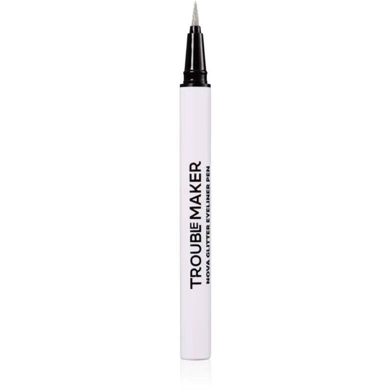 Trouble Maker Nova Glitter Liquid Eyeliner Pen очна линия с блестящи частици цвят Circuit Breaker Silver 0.5 мл.