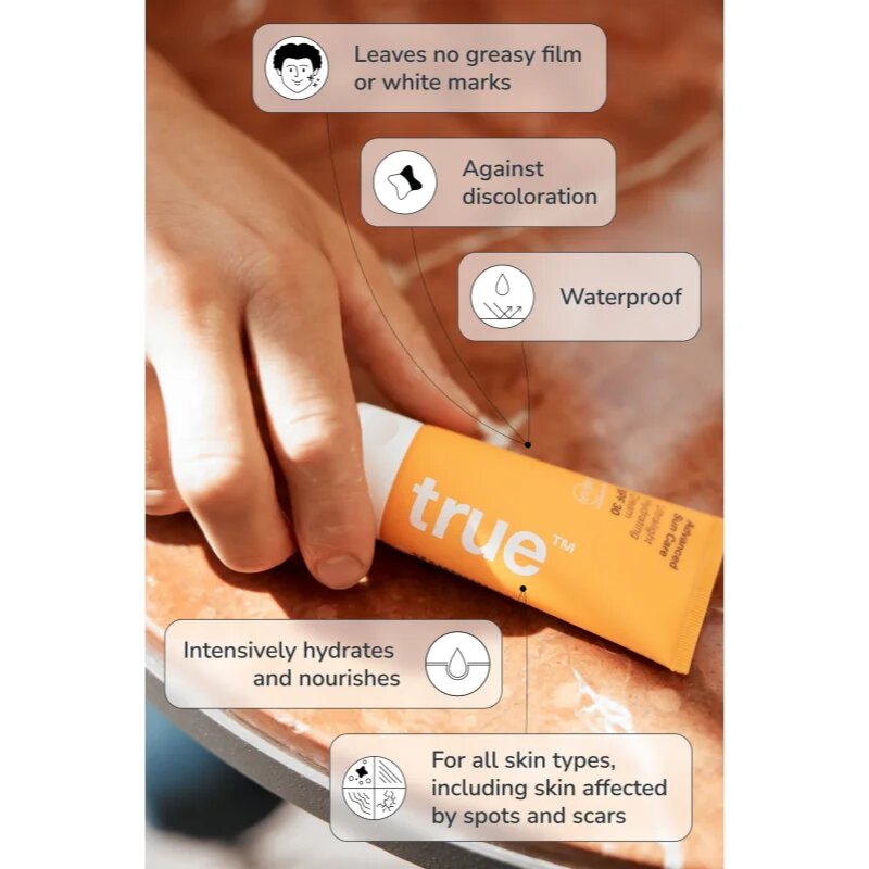 true men skin care Sun Care Ultralight Hydrating Cream SPF 30 хидратиращ защитен крем SPF 30 50 мл.