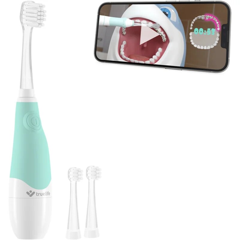 TrueLife SonicBrush Baby G детска електрическа четка за зъби със сменяеми батерии + 2 резервни глави за деца 1 бр.