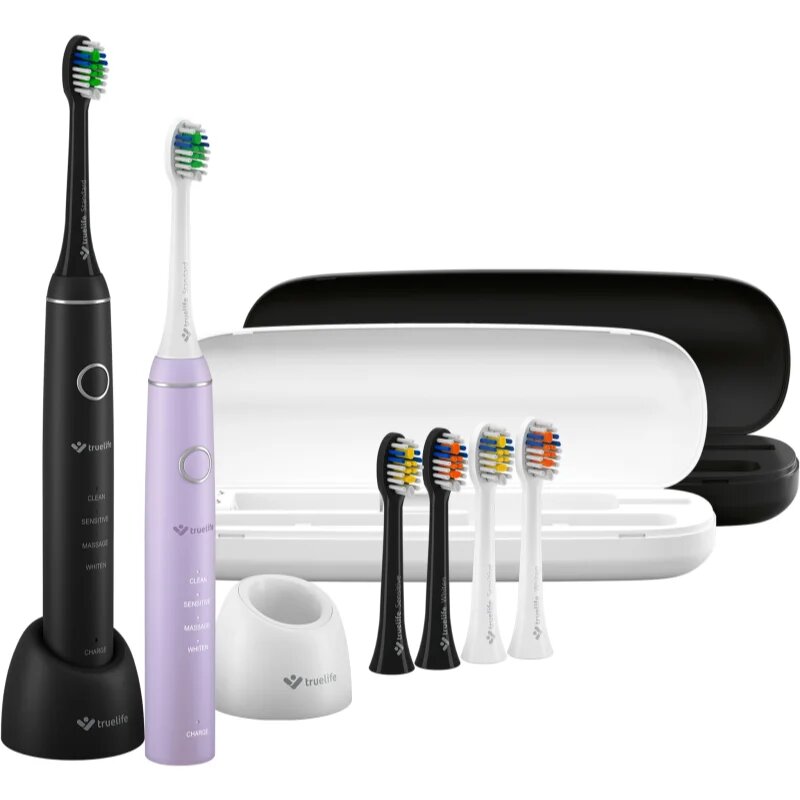 TrueLife SonicBrush Compact четка за зъби Duo Black / Lavender 2 бр.