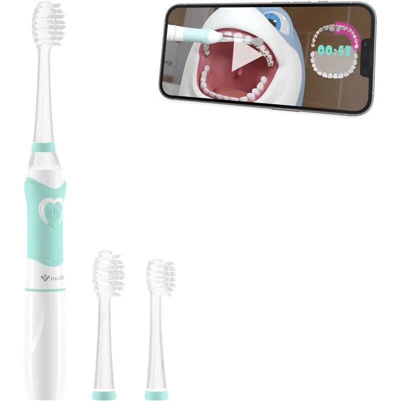 TrueLife SonicBrush Kid G детска електрическа четка за зъби със сменяеми батерии + 2 резервни глави 1 бр.