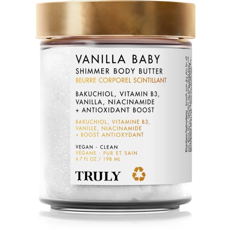 Truly Vanilla Baby интензивно хидратиращо масло за тяло перлен блясък 198 мл.