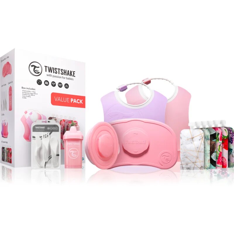 Twistshake Tableware Set for Girl комплект за хранене за деца Pink
