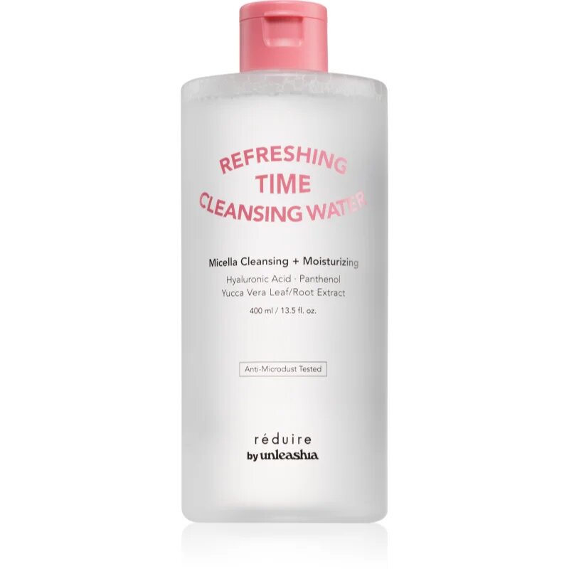 Unleashia Reduire Refreshing Time Cleansing Water успокояваща прочистваща вода с хиалуронова киселина 400 мл.