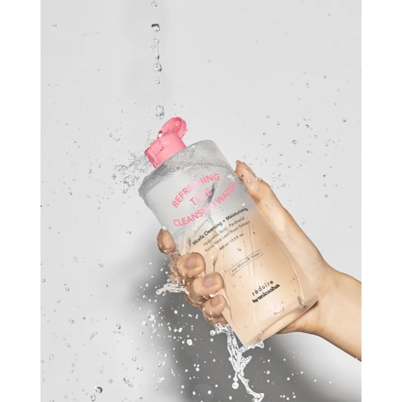 Unleashia Reduire Refreshing Time Cleansing Water успокояваща прочистваща вода с хиалуронова киселина 400 мл.