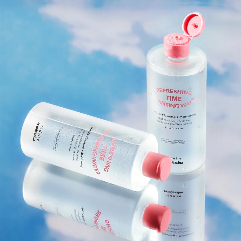 Unleashia Reduire Refreshing Time Cleansing Water успокояваща прочистваща вода с хиалуронова киселина 400 мл.