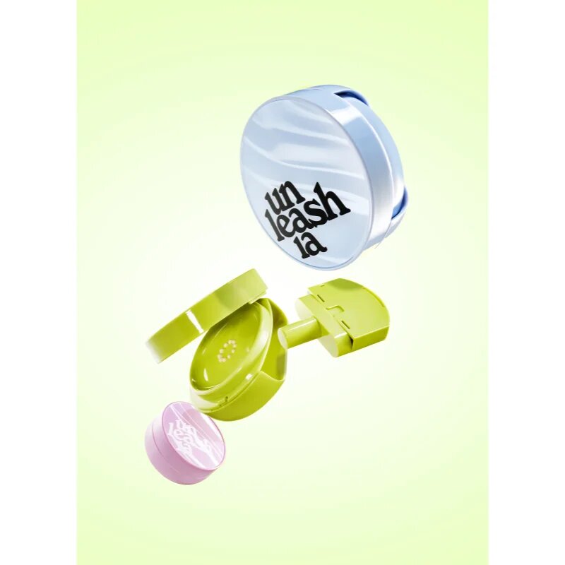 Unleashia Satin Wear Healthy Green Cushion дълготраен грим в гъбичка SPF 30 цвят 18C Seashell 15 гр.