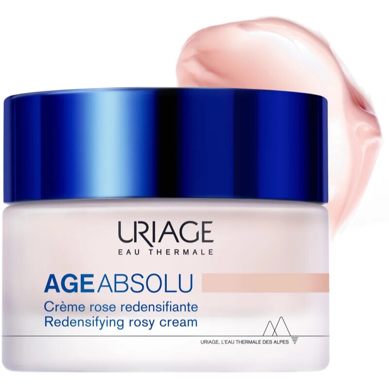 Uriage Age Absolu Redensifying Rosy Cream противобръчков озаряващ крем с лифтинг ефект с хиалуронова киселина 50 мл.