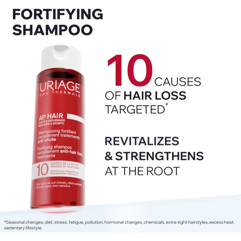 Uriage AP HAIR Fortifying Shampoo укрепващ шампоан против косопад 200 мл.