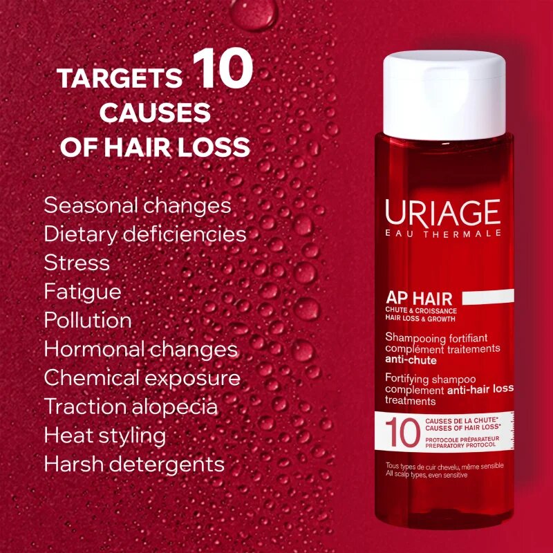 Uriage AP HAIR Fortifying Shampoo укрепващ шампоан против косопад 200 мл.