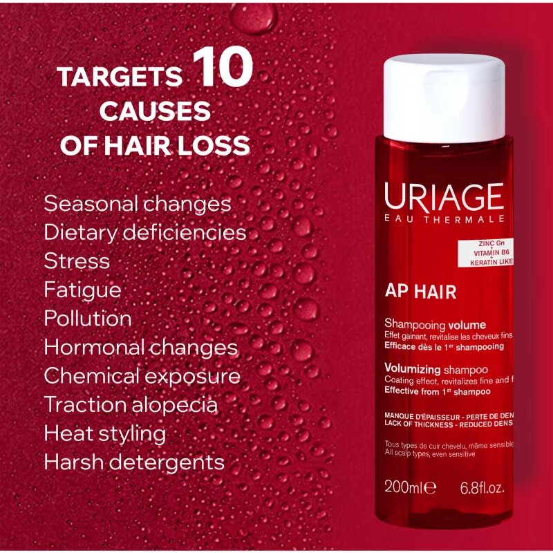Uriage AP HAIR Volumizing Shampoo шампоан за обем за разредена коса 200 мл.