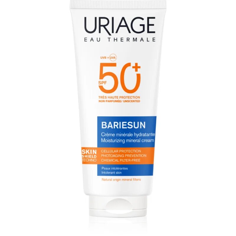 Uriage Bariésun Mineral Cream SPF 50+ минерален защитен крем за лице и тяло SPF 50+ водоустойчив 100 мл.