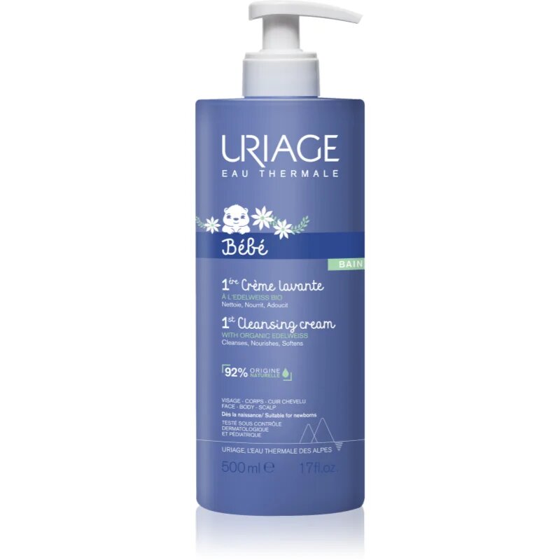 Uriage Bébé 1st Cleansing Cream нежно почистващ крем за деца от раждането им 500 мл.