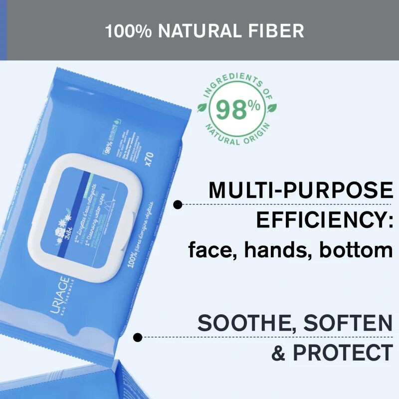 Uriage Bébé 1st Cleansing Wipes почистващи кърпички за деца 70 бр.