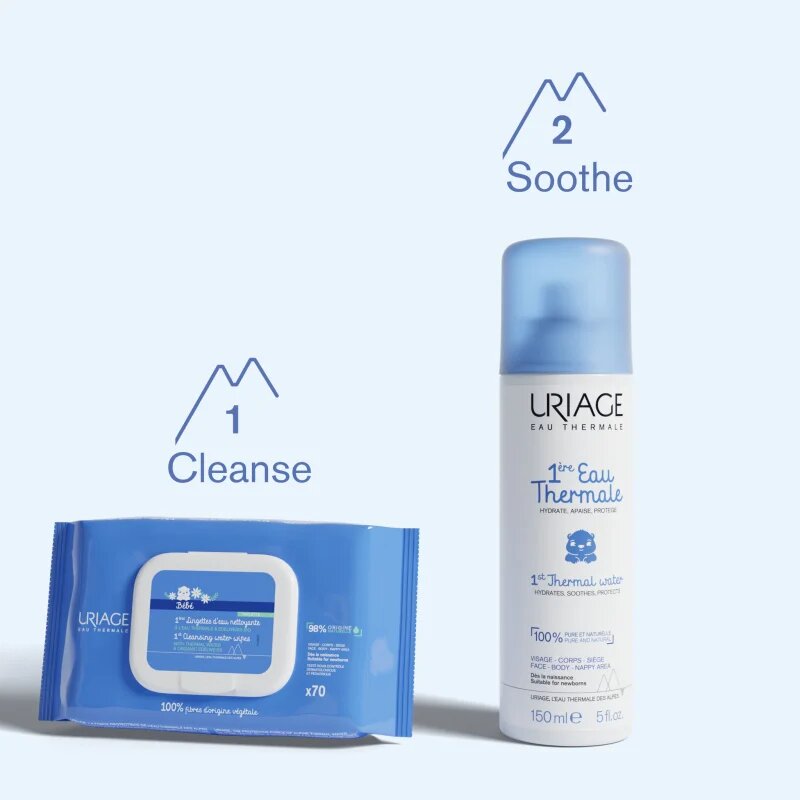Uriage Bébé 1st Cleansing Wipes почистващи кърпички за деца 70 бр.