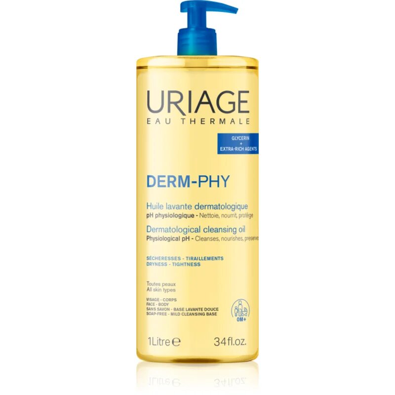 Uriage DERM-PHY Dermatological Cleansing Oil душ-масло с грижа за тялото 1000 мл.