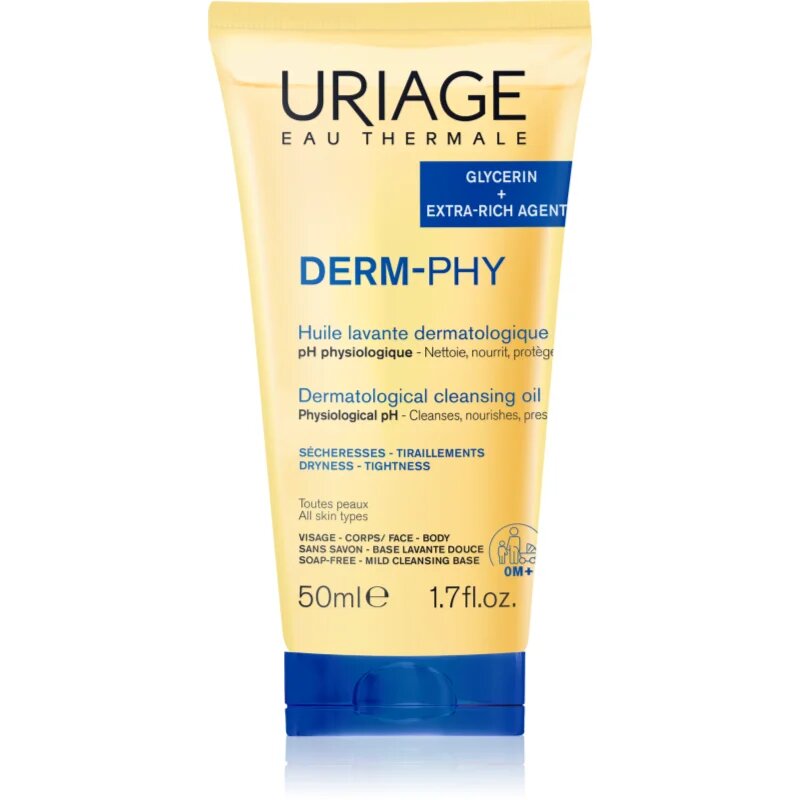 Uriage DERM-PHY Dermatological Cleansing Oil душ-масло с грижа за тялото 50 мл.