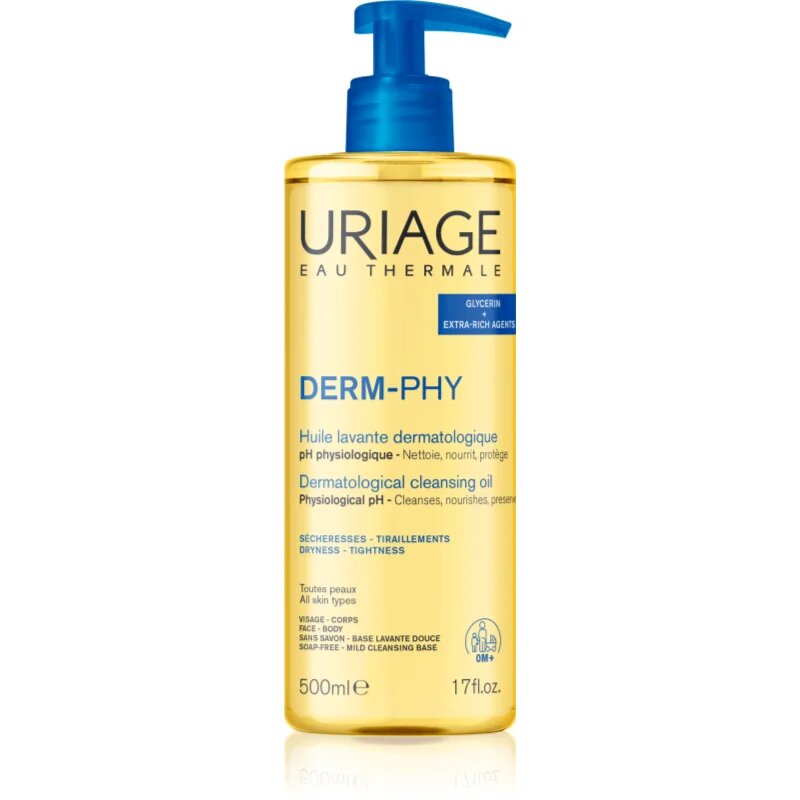 Uriage DERM-PHY Dermatological Cleansing Oil овлажняващ душ гел 500 мл.