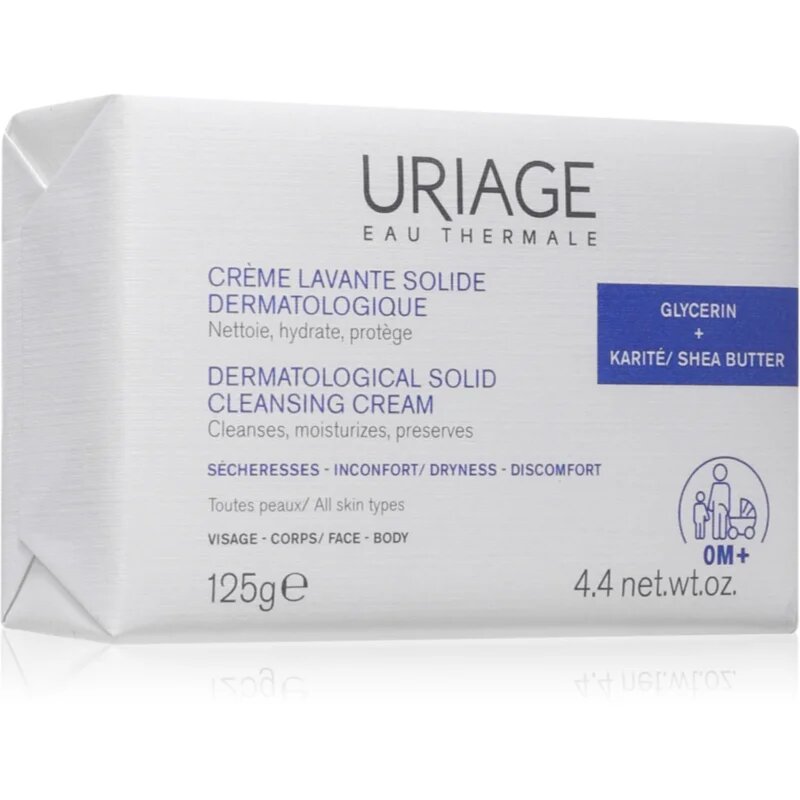 Uriage DERM-PHY Dermatological Solid Cleansing Cream нежно почистващ крем 125 гр.