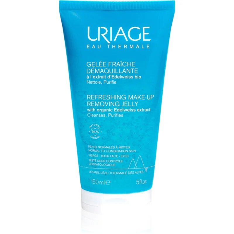 Uriage Eau Thermale Make-Up Removing Jelly освежаващ почистващ гел за смесена и мазна кожа 150 мл.