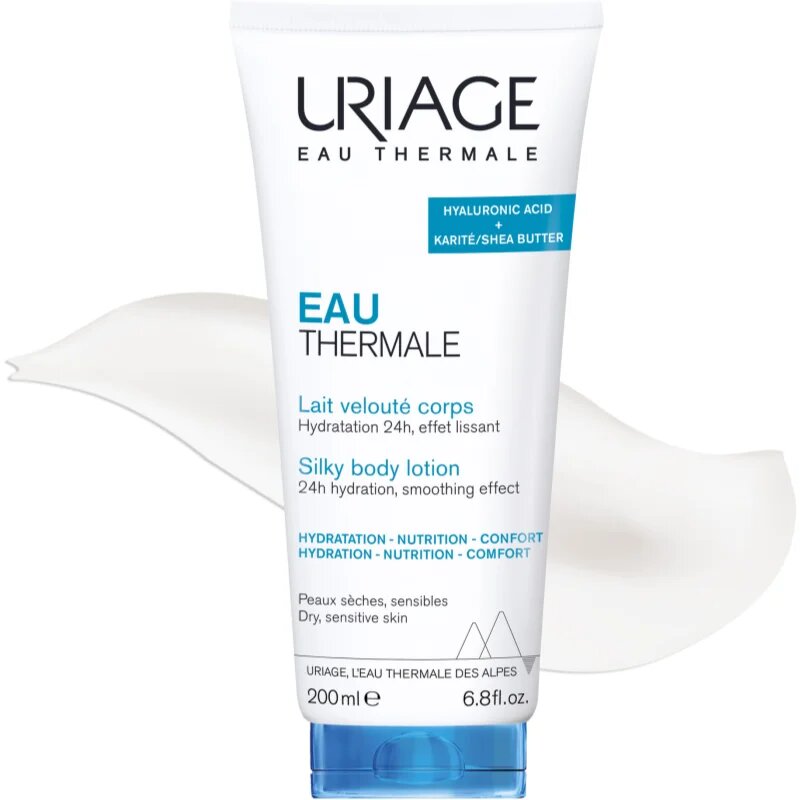 Uriage Eau Thermale Silky Body Lotion копринен лосион за тяло за суха и чувствителна кожа 200 мл.