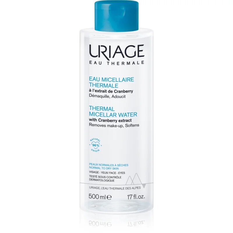 Uriage Hygiène Thermal Micellar Water - Normal to Dry Skin мицеларна почистваща вода за нормална към суха кожа 500 мл.