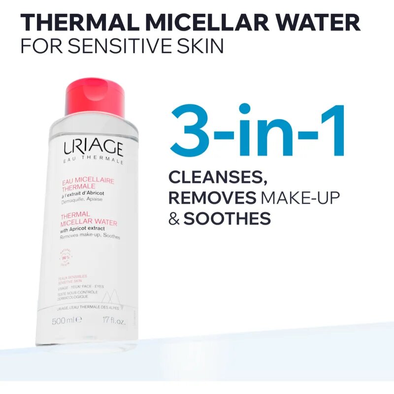 Uriage Hygiène Thermal Micellar Water - Sensitive Skin мицеларна почистваща вода за чувствителна кожа на лицето 250 мл.