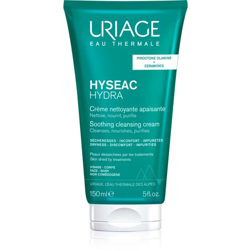 Uriage Hyseac Hydra Soothing Cleansing Cream успокояващ почистващ крем за кожа която е суха и раздразнена от медикаментозно лечение на акне 150 мл.
