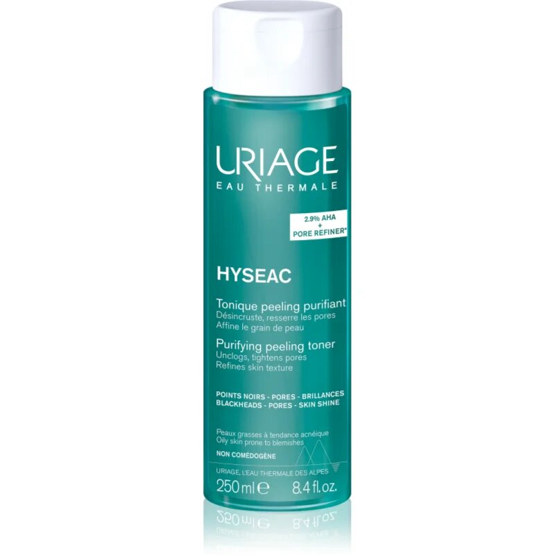 Uriage Hyseac Purifying Peeling Toner почистващ тоник за регулиране на себума и минимизиране на порите s AHA 250 мл.