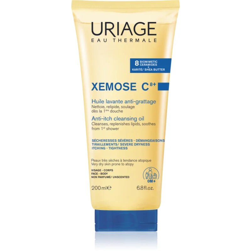 Uriage Xemose C8+ Anti-Itch Cleansing Oil успокояващо почистващо олио за суха и екзематична кожа 200 мл.