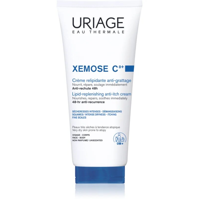 Uriage Xemose C8+ Lipid-Replenishing Anti-Irritation Cream релипидиращ успокояващ крем за много суха чуствителна и атопична кожа 200 мл.