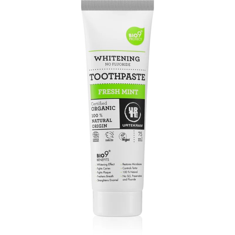 Urtekram Fresh Mint избелваща паста за зъби без флуорид 75 мл.