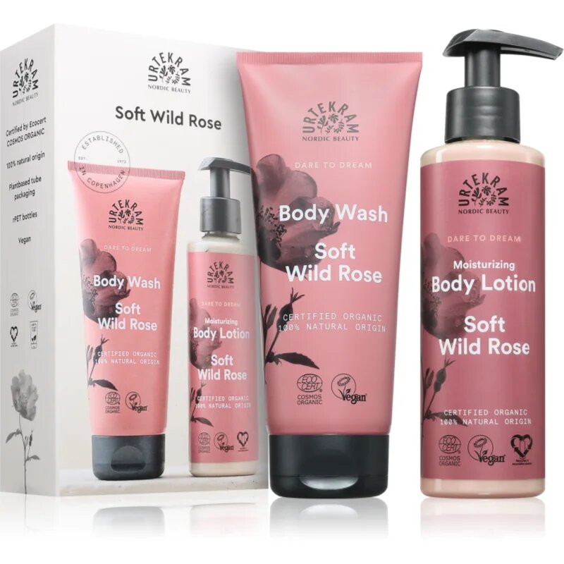 Urtekram Soft Wild Rose подаръчен комплект за тяло