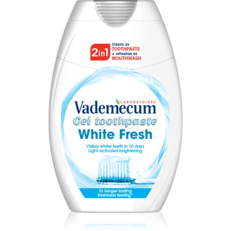 Vademecum 2 in1 White Fresh паста за зъби и вода за уста 2 в 1 с избелващ ефект 75 мл.
