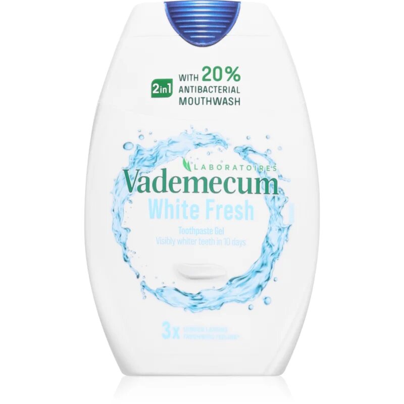 Vademecum 2 in1 White Fresh паста за зъби и вода за уста 2 в 1 с избелващ ефект 75 мл.