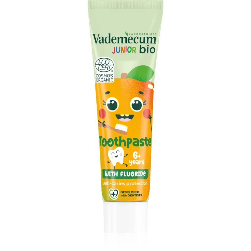 Vademecum BIO Junior детска паста за зъби с флуорид от 6-годишна възраст Minty Mango 50 мл.