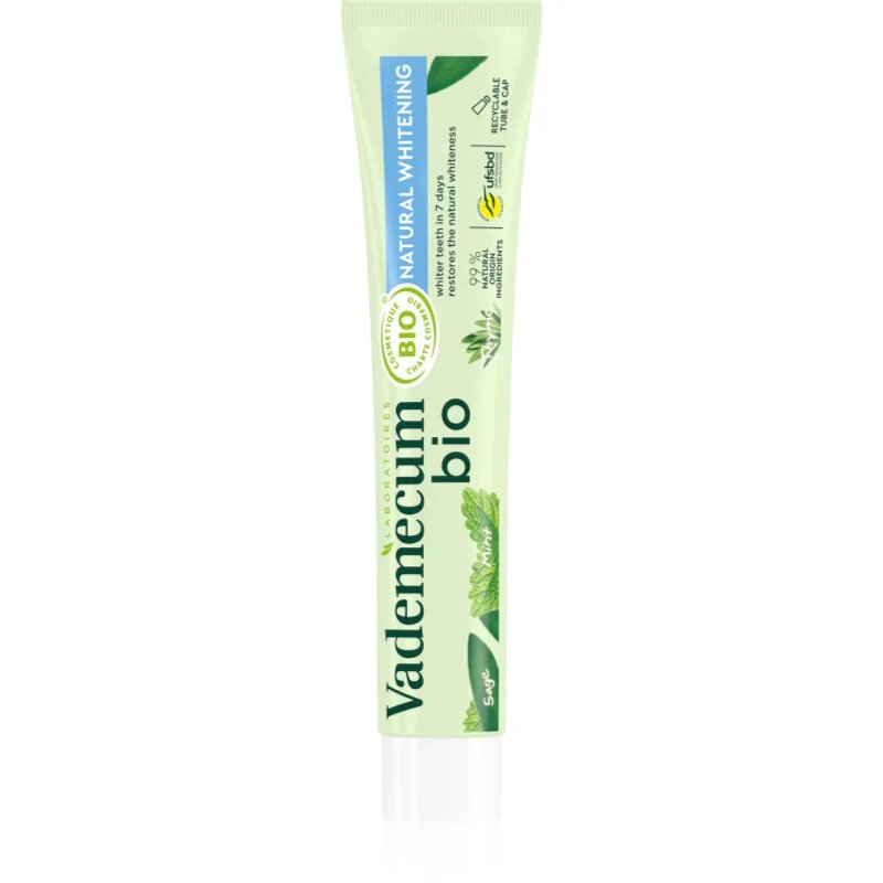 Vademecum BIO Natural Whitening билкова паста за зъби с избелващ ефект 75 мл.